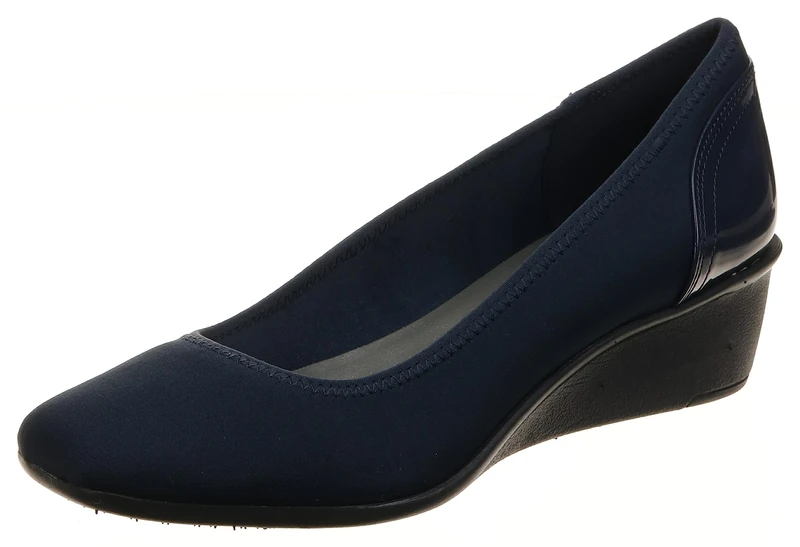 ANNE KLEIN Women's Wisher Fabric pumps shoes, Navy, 7.5 UK