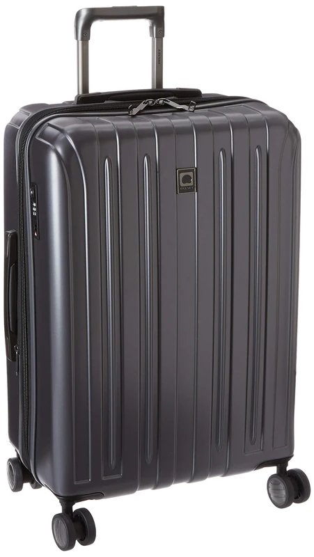 DELSEY PARIS Titanium Hardside Expandable Luggage with Spinner Wheels, Graphite, Checked-Medium 25 Inch