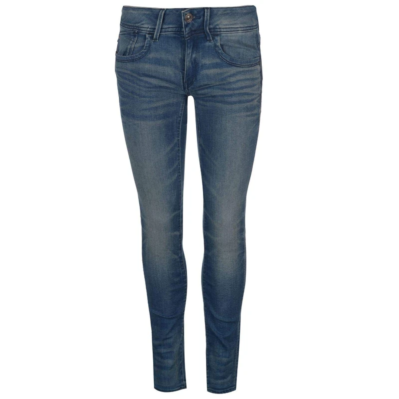 G-STAR Women's Lynn Mid Waist Skinny Jeans Jeans, Blue (Medium Aged 60885-6550-071), 33W / 34L