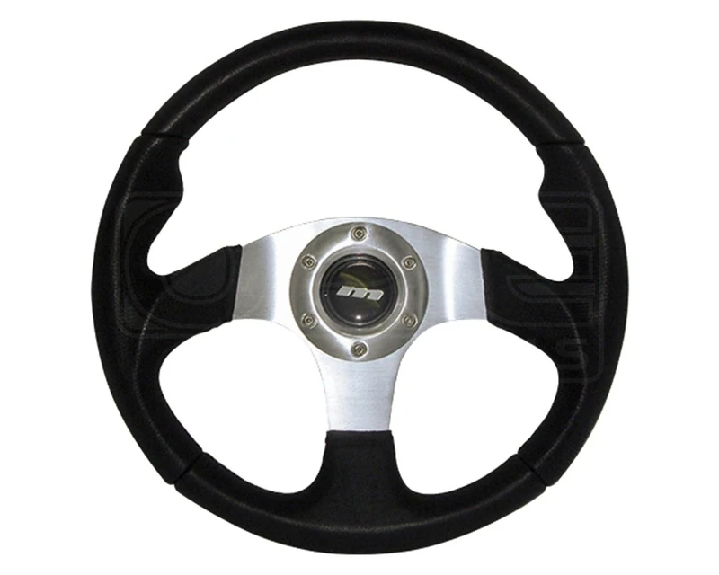 Mountney M30X3PB M Range Steering Wheel , With Black Anodised Center ,3 Spoke Black Moulded Wheel, 300mm in Size