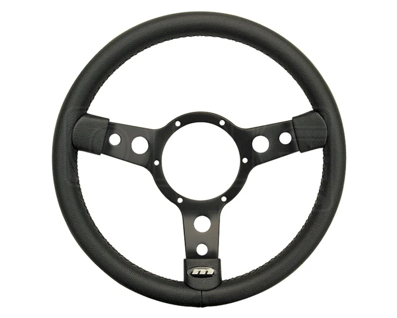 Mountney 43SBLB Semi - Dished 3 Spoke, Black Leather