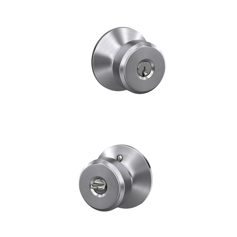 Schlage F51A BWE 626 Bowery Entrance Door Knob, Satin Chrome