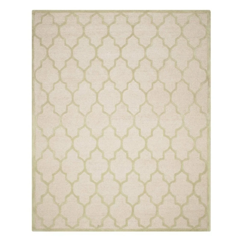 Safavieh Trellis Indoor Hand Tufted Rectangle Area Rug, Cambridge Collection, CAM134, in Ivory / Light Green, 122 X 183 cm for Living Room, Bedroom or Any Indoor Space