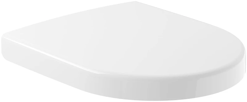 Villeroy & Boch Architectura Compact Toilet Seat Glossy White Made of Robust Duroplast - Toilet Seat with Stainless Steel Hinges - Shatterproof Toilet Lid D Shape - Original Replacement Part