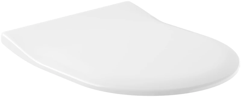 Villeroy & Boch Architectura SlimSeat toilet seat, toilet lid with soft-closing mechanism, removable toilet seat, break-proof Duroplast, toilet lid original spare part, D-shape, White Alpine
