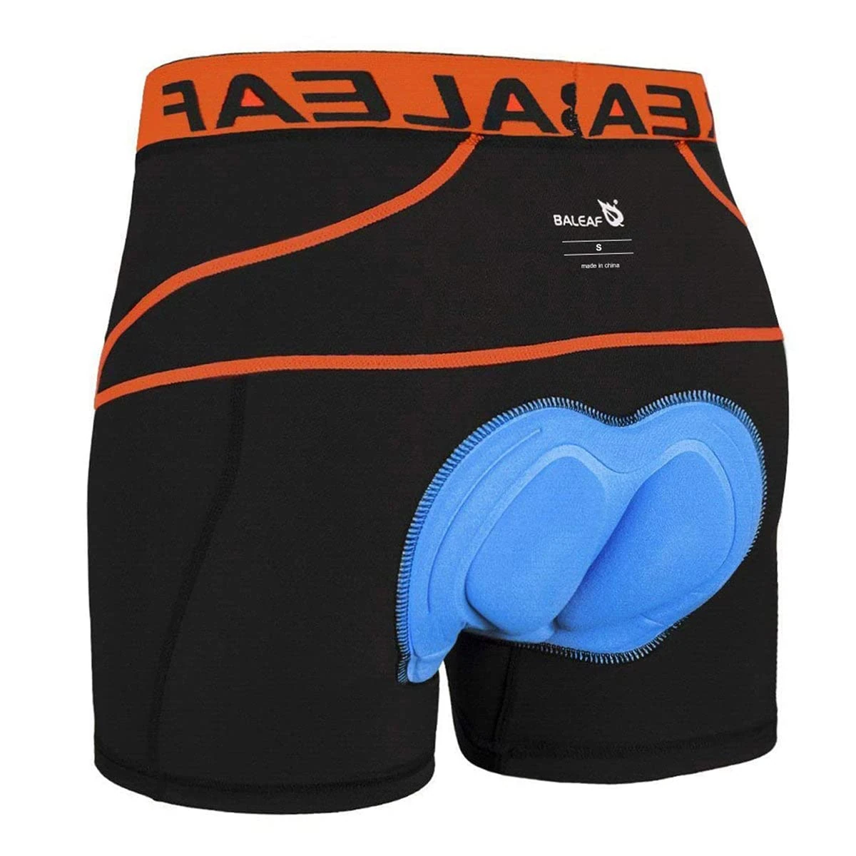 baleaf Cycling Shorts Mens Padded Undershorts Bike Short Mountain MTB Liner Riding Breathable Bicycle Underwear Orange XXL