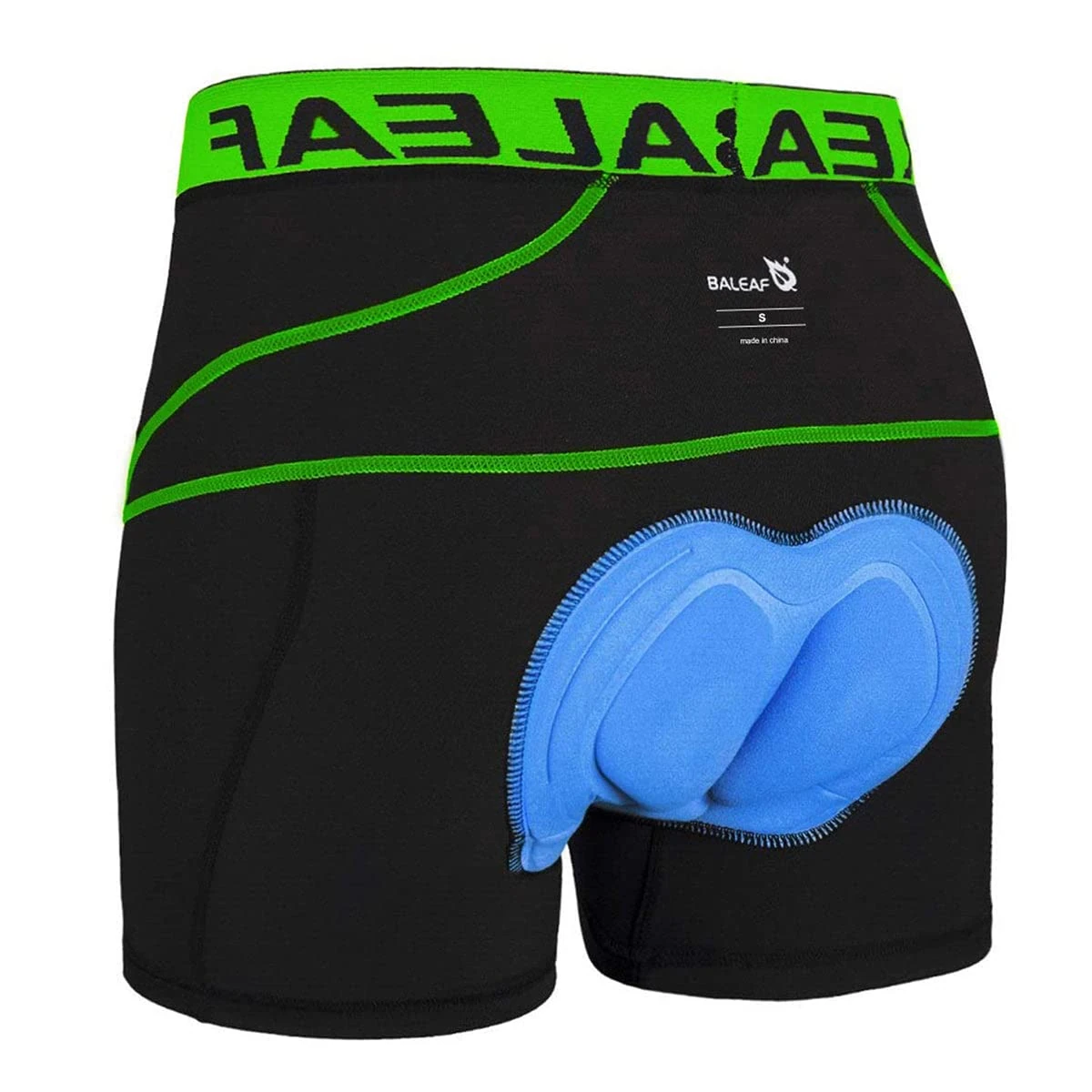 baleaf Cycling Shorts Mens Padded Undershorts Bike Short Mountain MTB Liner Riding Breathable Bicycle Underwear Green XXL