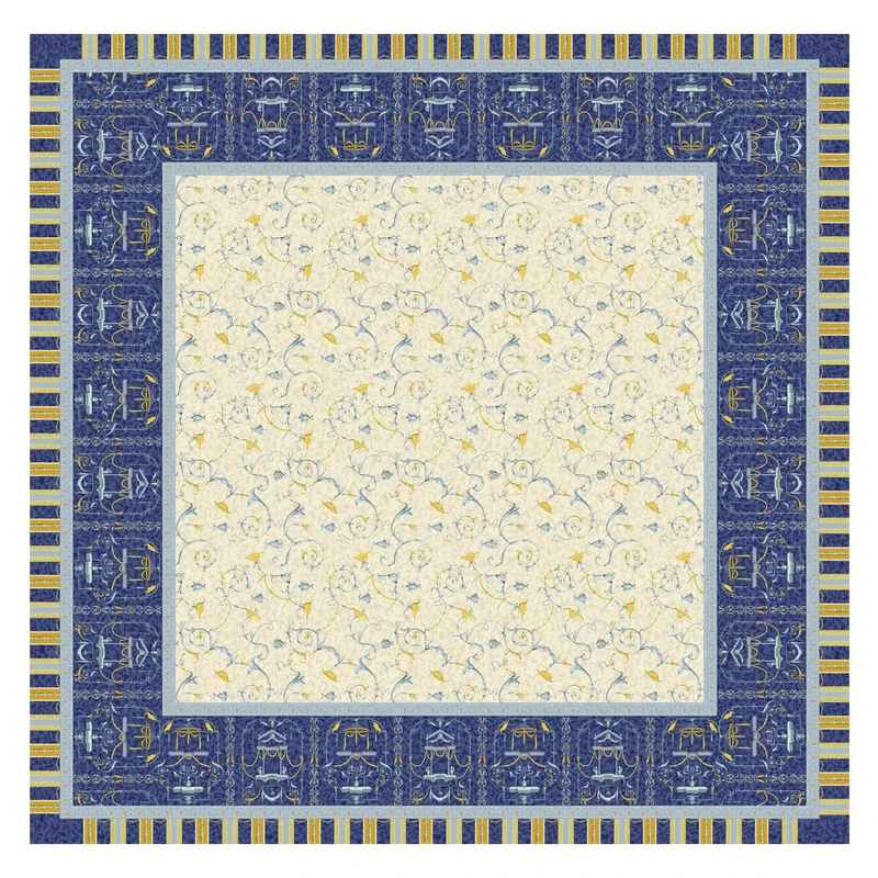 Bassetti Tablecloth, Cotton, Blue, 170 x 170 x 1 cm