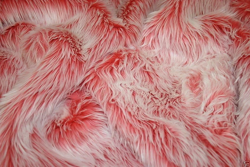 CRS Fur Fabrics Super Luxury Faux Fur Fabric Material - ROSE FROST
