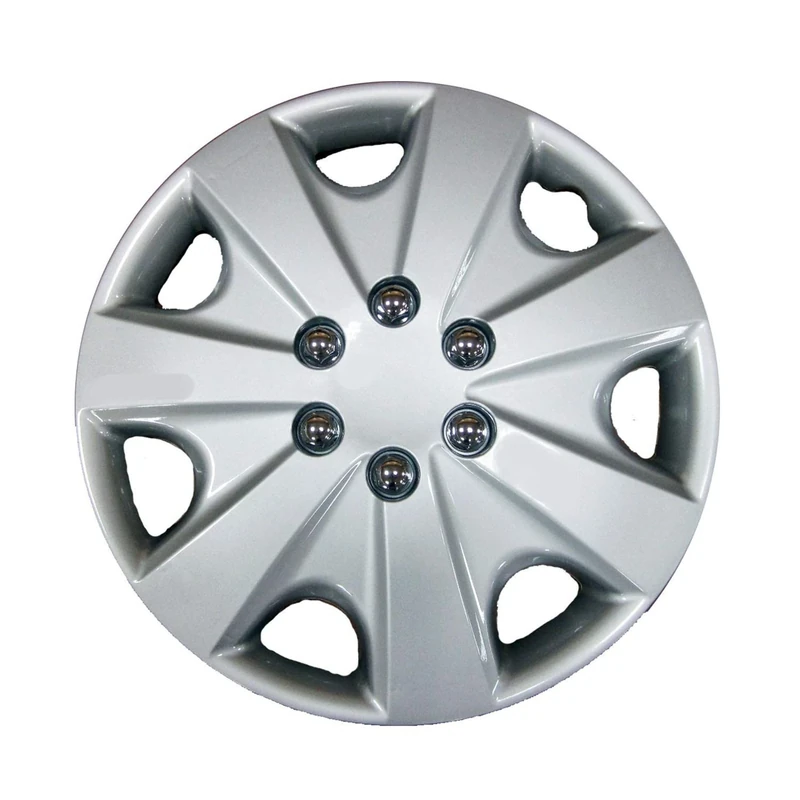 Simply SWT125 Omega Car Wheel Trims, High Impact Plastic Universal Fit Hub Caps 17 Inch, Silver, Set of four