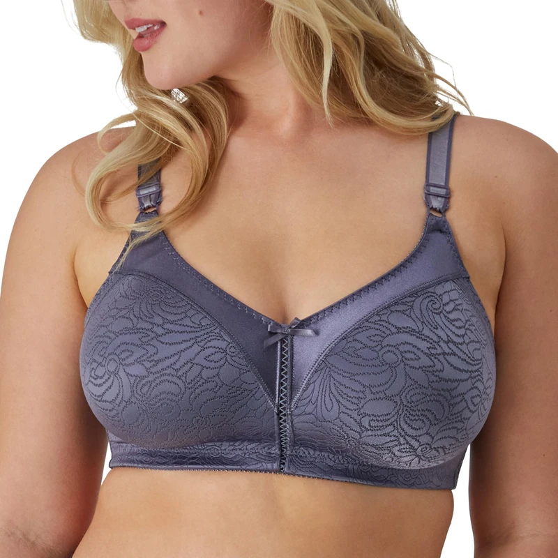 Bali Double Support Wireless Bra, Lace Bra with Stay-in-Place Straps, Full-Coverage Wirefree Bra, Tagless for Everyday Wear, Private Jet, 34C