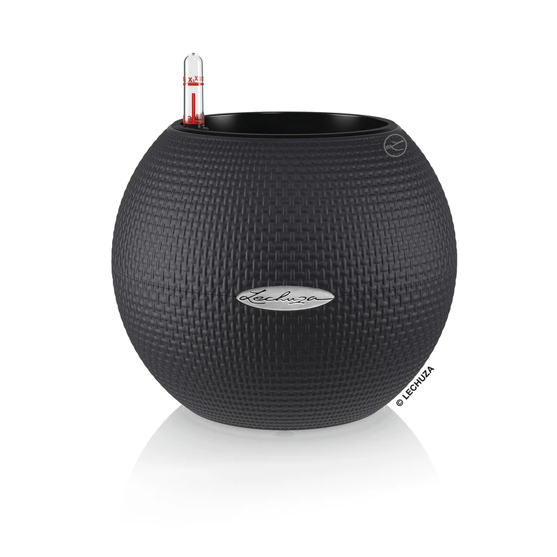 Lechuza PURO Color 20 Self Watering Planter Small Plastic Indoor Plant Pot without Drainage Hole D20 H16 cm Slate