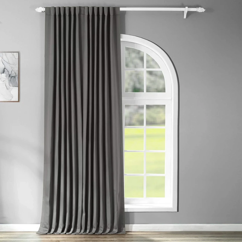HPD Half Price Drapes Extra Wide Room Darkening Curtains for Bedroom & Living Room 100 X 96 (1 Panel), BOCH-201403-96-DW, Anthracite Grey
