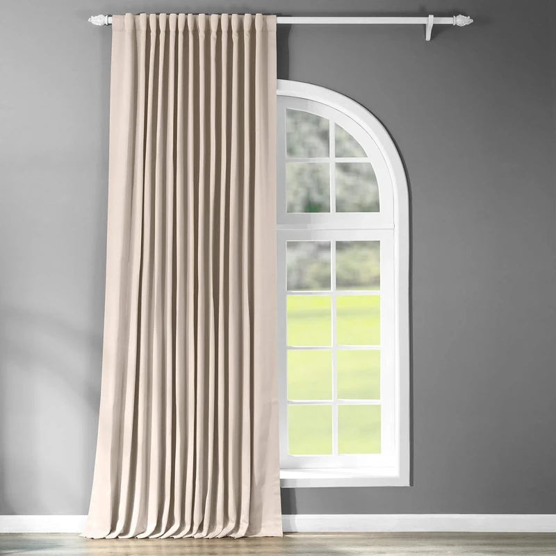 HPD Half Price Drapes Extra Wide Darkening Curtains for Bedroom & Living Room 100 X 108 (1 Panel), BOCH-120601-108-DW, Egg Nog, Polyester Blend, 100" W x 108" L (Pack of 1)