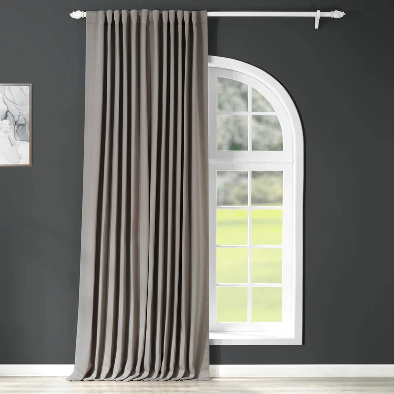 HPD Half Price Drapes Extra Wide Room Darkening Curtains for Bedroom & Living Room 100 X 84 (1 Panel), BOCH-174402-84-DW, Neutral Grey