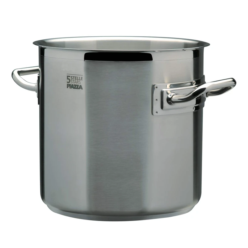 Piazza 090624 "5 Stars Pan, Diameter, 24 cm Height, 10.9 litres Capacity, Stainless Steel, 10.9 liters, Silver