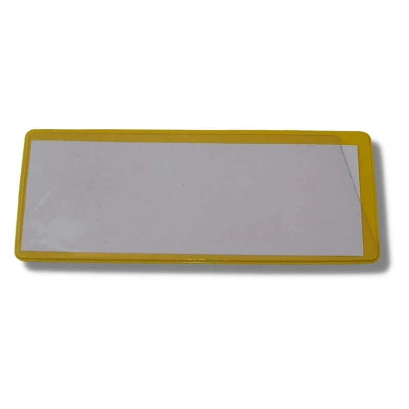 Self Adhesive Label Pouches - 60mm high x 140mm wide - Pack of 100 (YELLOW)