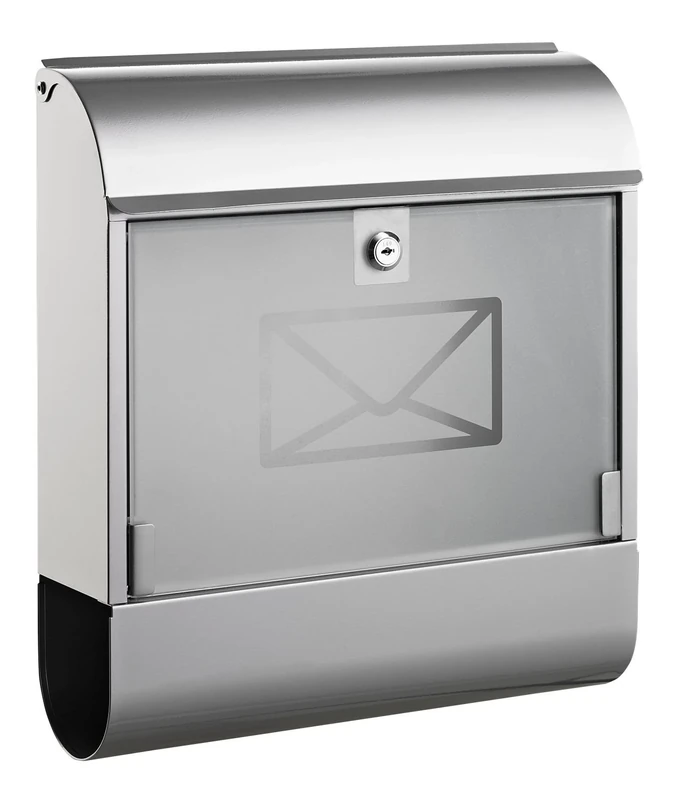 Alco 8608 Letterbox with Newspaper Box, Approx. 36 x 40 x 11 cm, Silver