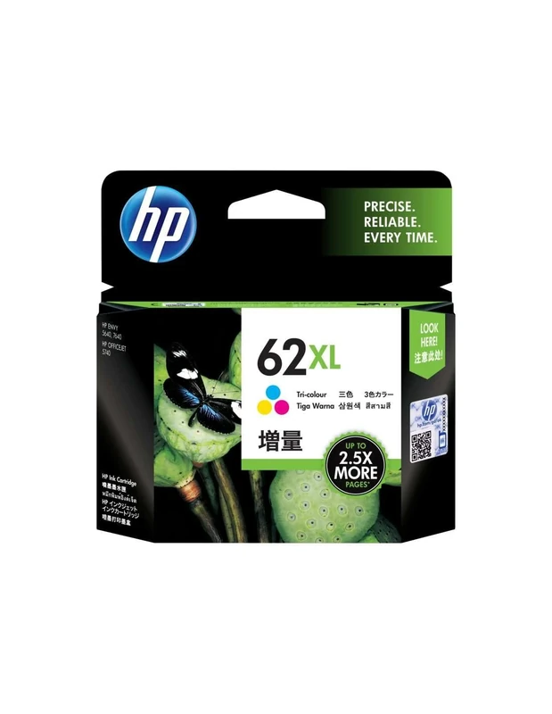 HP C2P07AE 62XL High Yield Original Ink Cartridge, Tri-color, Pack of 1