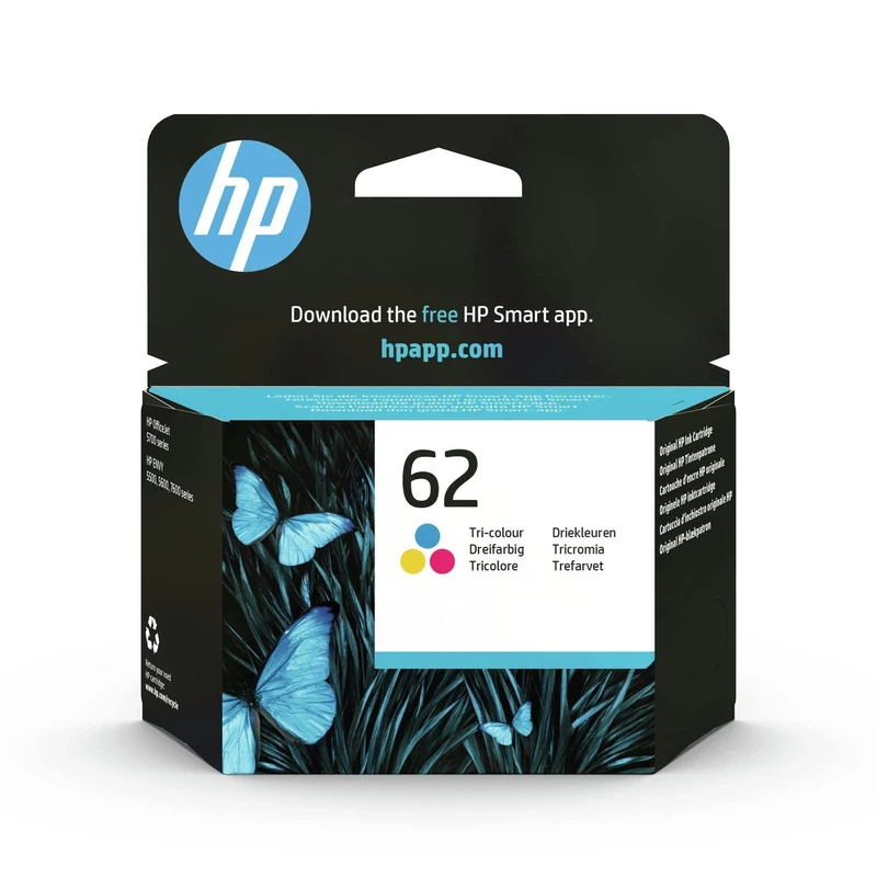 HP C2P06AE 62 Original Ink Cartridge, Tri-color, Single Pack