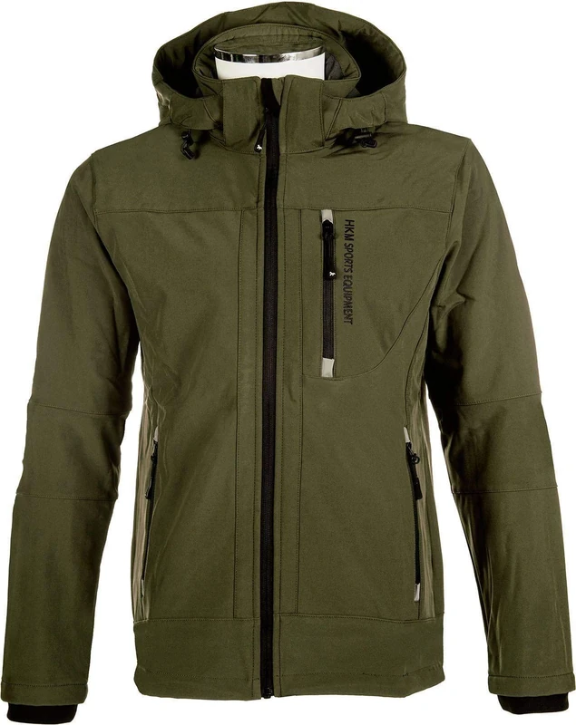 HKM Adult Softshell Sports Jacket for Men, 5700, Olive Green XL Trousers, XL