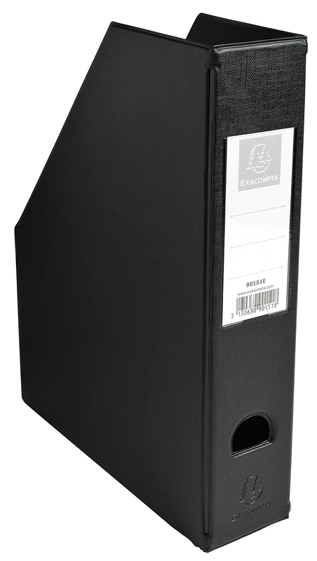 Exacompta - Ref. 90151E - Set of 10 Rigid magazine holders with 7 cm back in PP Black