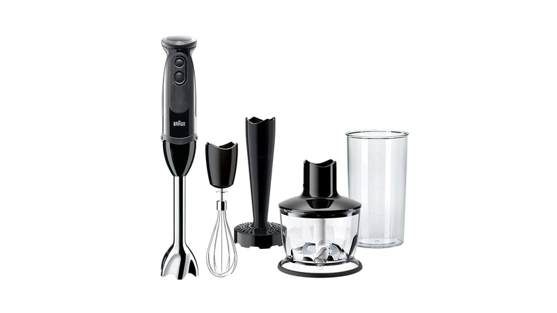 Braun MultiQuick 5 MQ5237BK Hand Blender, Mixer, BPA-Free Plastic Beaker, Dishwasher Safe Wand, Splash Control - Black