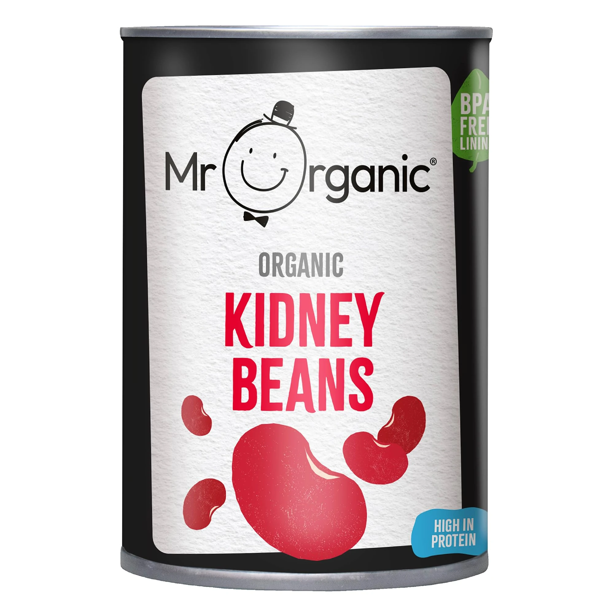 Mr Organic - Red Kidney Beans 400g - Organic & Non-GMO - High in Protein and Fibre - Perfect for Chili, Salads, Soups, and More - Gluten-Free & Vegan