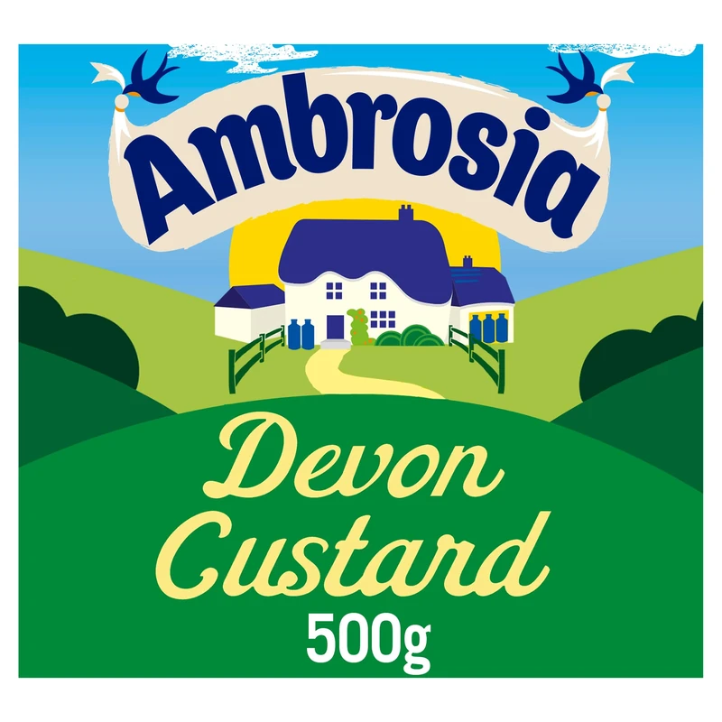 Ambrosia Devon Custard, Creamy & Delicious Ready-to-Eat Dessert, Traditional British Favourite, 500 g Carton (Pack of 1)