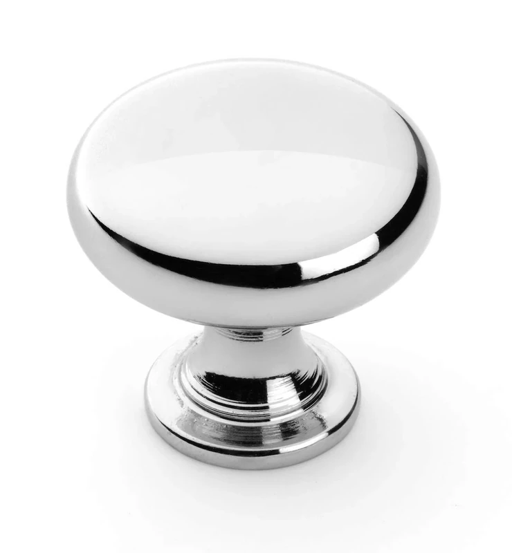 Dynasty Hardware K-3910-26-25PK Mushroom Cabinet Hardware Knob, Polished Chrome, 25-Pack