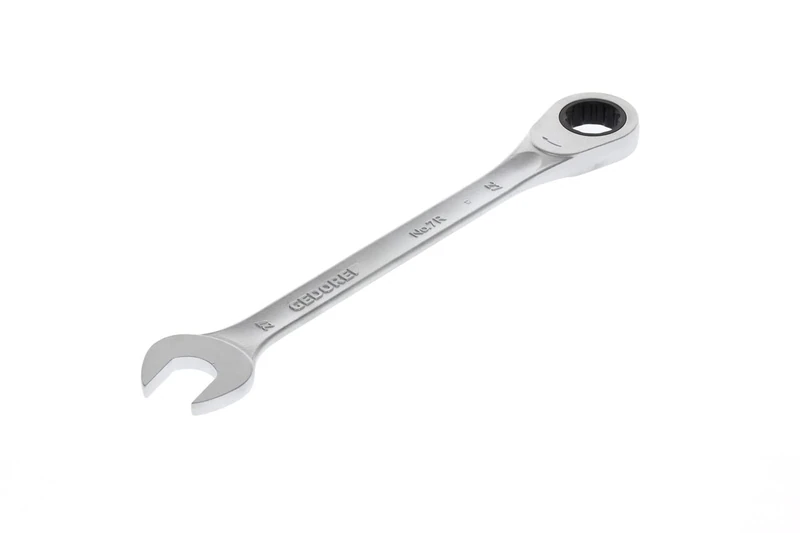 GEDORE Open-ended spanner with ring ratchet, AF 27 mm, Flat, Bi-hex, UD profile, Spanner, 7 R 27