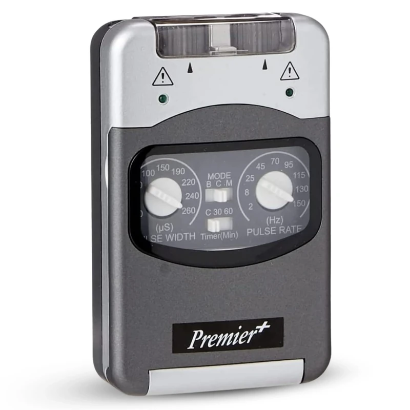 Performance Health 200 Premier Plus Dual Channel TENS Machine – Portable EMS Pain Relief Device with Flip Down Cover – Electrodes Included – Battery Operated