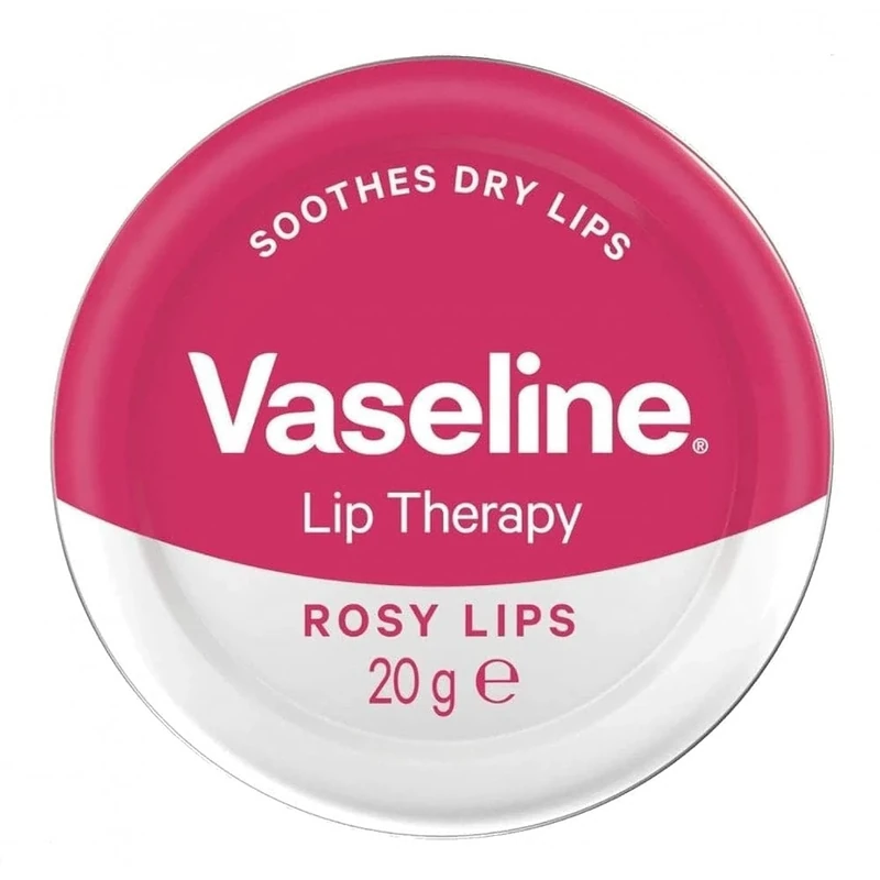 Vaseline Lip Therapy Rosy Lips Lip Balm Tin made with 3x purified petroleum jelly for dry lips 20 g