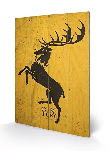 Pyramid International Game of Thrones Baratheon Wood Print 40 x 59cm, Multi-Colour, 40 x 59 x 1.3 cm