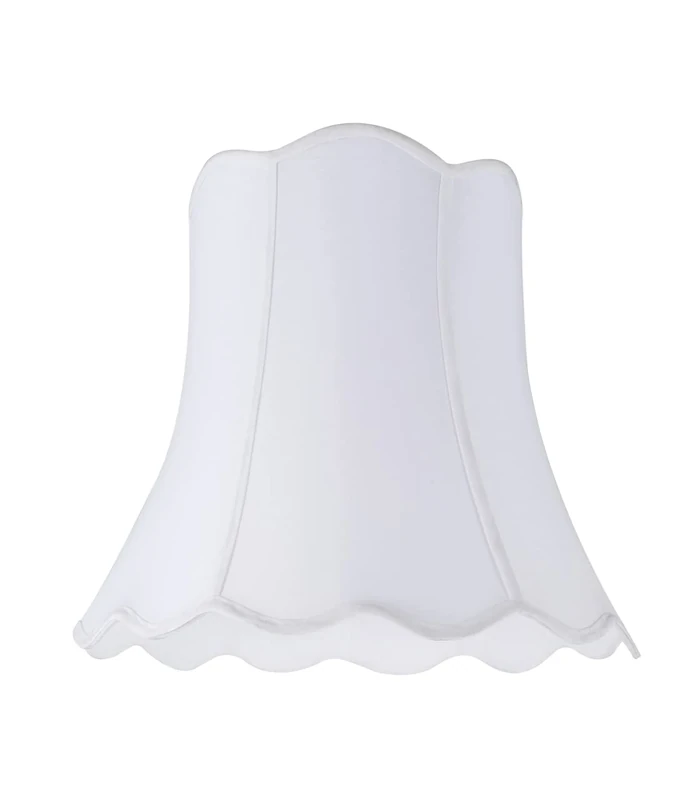 Aspen Creative 34001 Transitional Scallop Bell Shape Spider Construction Lamp Shade in White, 16" Wide (10" x 16" x 15")