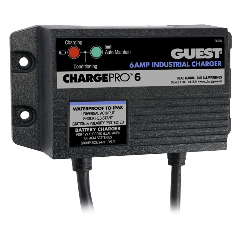 Marinco ChargePro 6-Amp 1 Bank 12V Waterproof Battery Charger