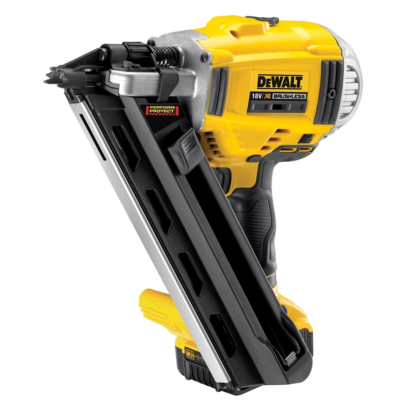 DEWALT 18V Li-Ion Cordless Brushless 90mm Framing Nailer with 2 x 5Ah Batteries