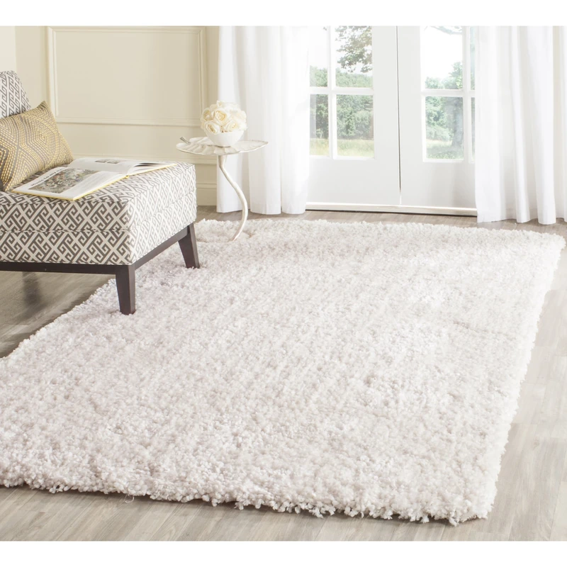 Safavieh Shaggy Indoor Hand Tufted Accent Area Rug, Popcorn Shag Collection, SG267, in Ivory, 61 X 91 cm for Living Room, Bedroom or Any Indoor Space