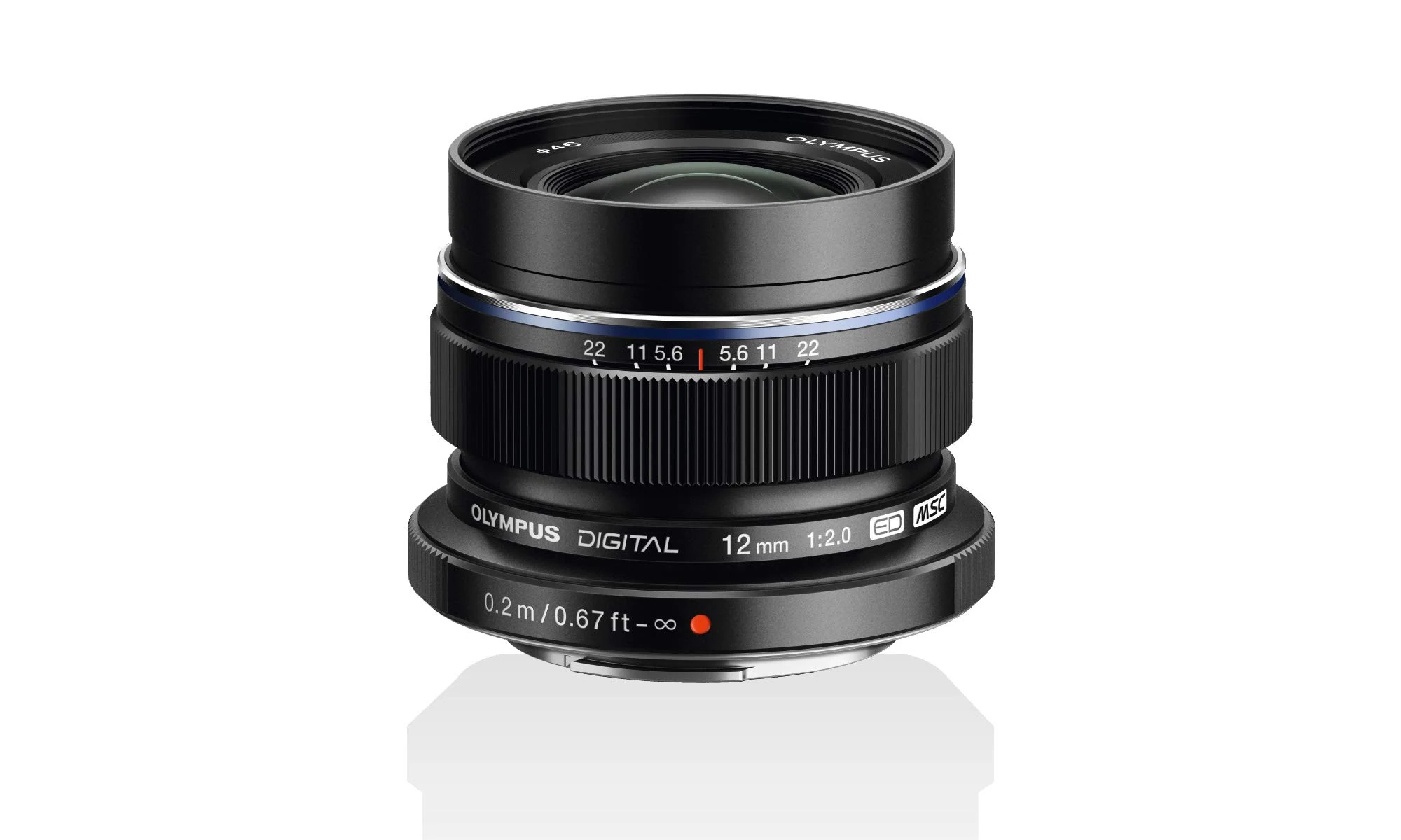 Olympus M.Zuiko Digital ED 12 mm F2.0 Lens, Fast Fixed Focal Length, Suitable for All MFT Cameras (Olympus OM-D & PEN Models, Panasonic G Series), Black