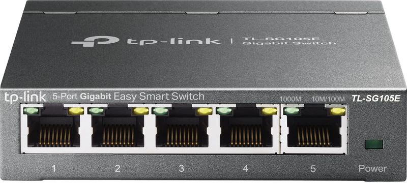 TP-Link TL-SG105E Managed 5-Port Gigabit Network Switch, 5x 10/100MbpsPorts, High Power Ethernet Splitter, Support QoS VLAN IGMP Snooping, Silent Operation, Traffic Port Prioritization