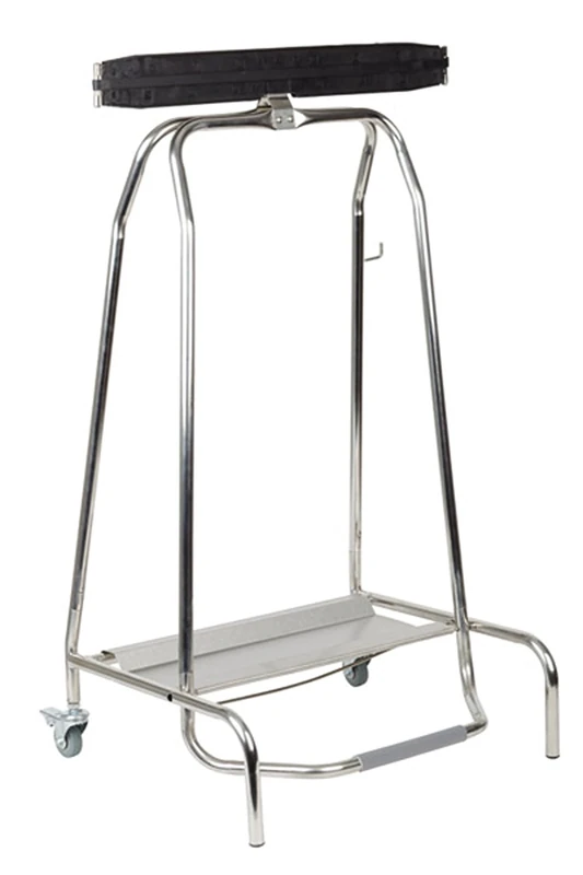 APS Pedal bag holder, non-contact waste bin with pedal mechanism, pedal bin with 2 castors, suitable for waste bags up to 120 litres, WxDxH: 59 x 43 x 96 cm, stainless steel