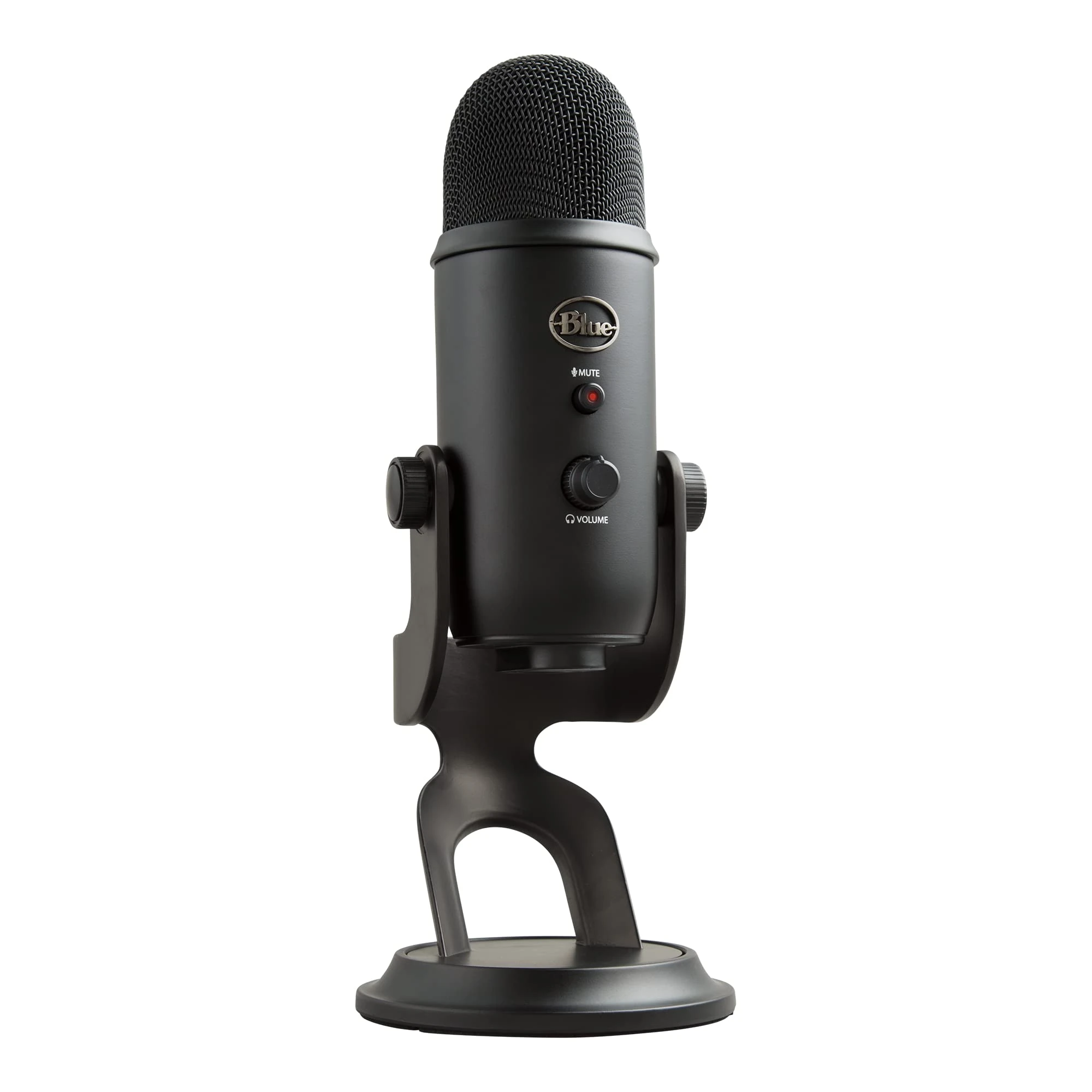 Logitech for Creators Blue Yeti USB Microphone for Recording, Streaming, Gaming, Podcasting on PC and Mac, Condenser Mic for Laptop or Computer with Blue VO!CE Effects, Adjustable Stand - Black
