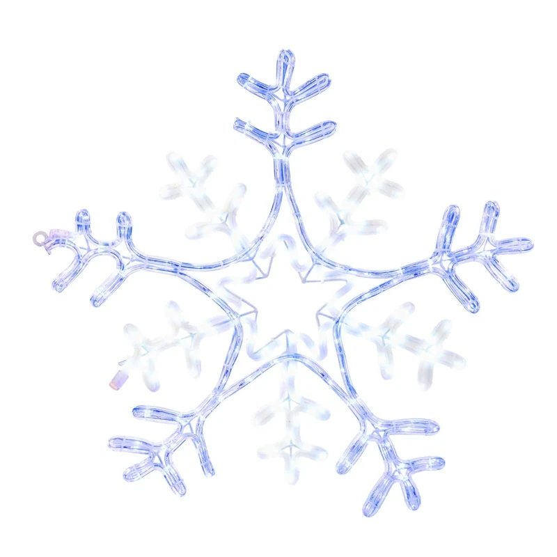 The Christmas Workshop 72600 Large Snowflake Christmas Window Light | Indoor or Outdoor Christmas Decorations | 216 Blue and White LED Lights | Mains Operated | 65cm x 64cm