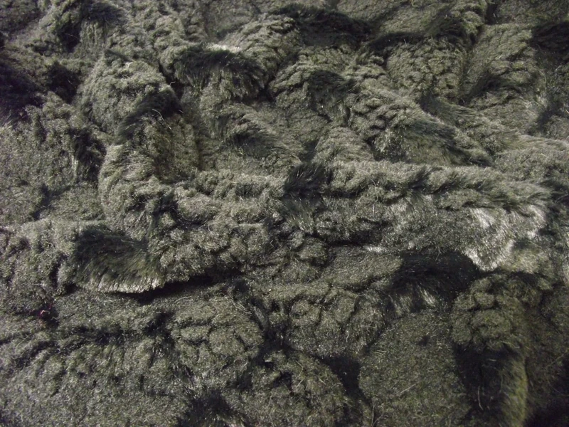 Super Luxury Faux Fur Fabric Material - Black Bobble, 1Mtr - 150cmx100cm