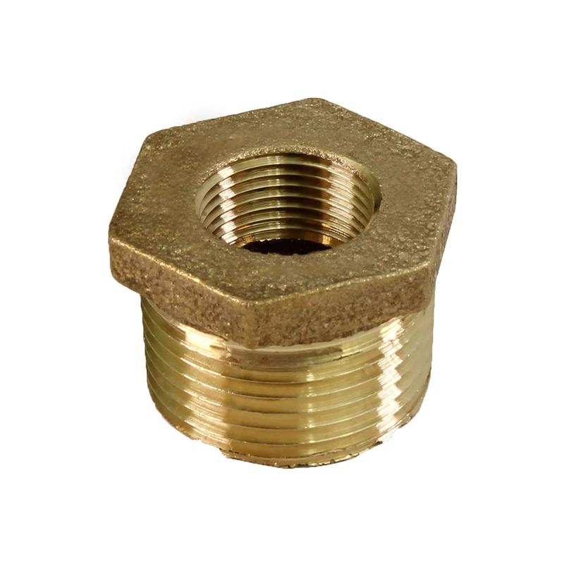 Everflow BRBU2002-NL 2 Inch Male NPT X 1 Inch Female NPT Brass Lead Free Bushing, Fitting with Hexagonal Head Brass Construction Higher Corrosion Resistance Economical & Easy to Install