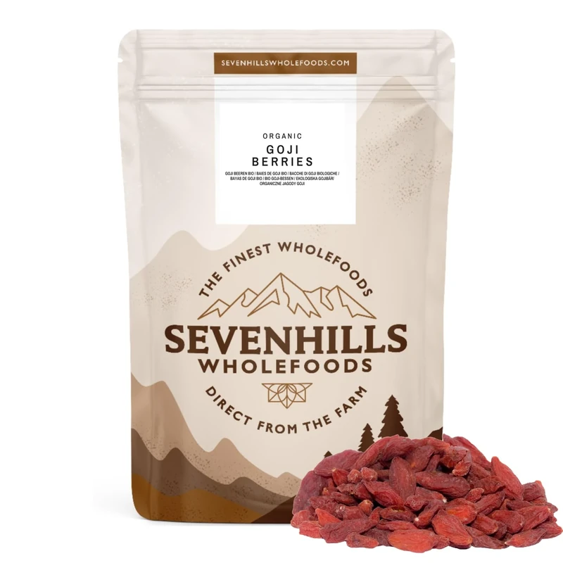 Sevenhills Wholefoods Organic Raw Goji Berries 500g | 100% Pure & Natural | for snacking, baking, cereals, porridge | GMO-free | Gluten-free | Wolfberries