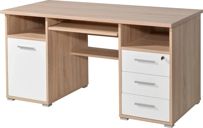 Germania Desk, 145 x 75 x 70 cm, Sonoma Oak/white