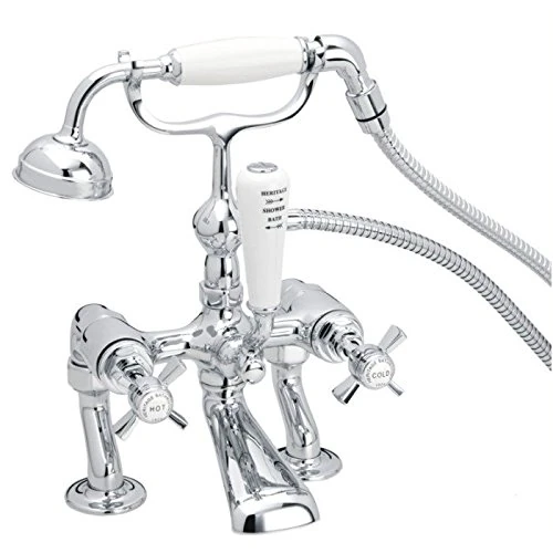 Heritage Dawlish 3/4" Bath Shower Mixer Tap Quarter Turn CD in Chrome TDCC02