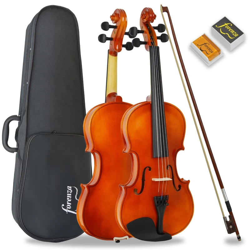 Forenza Uno Series 1/4 Size Violin Outfit for Beginners with Lightweight Hard Case, Wood Bow, Rosin, Steel Core Strings