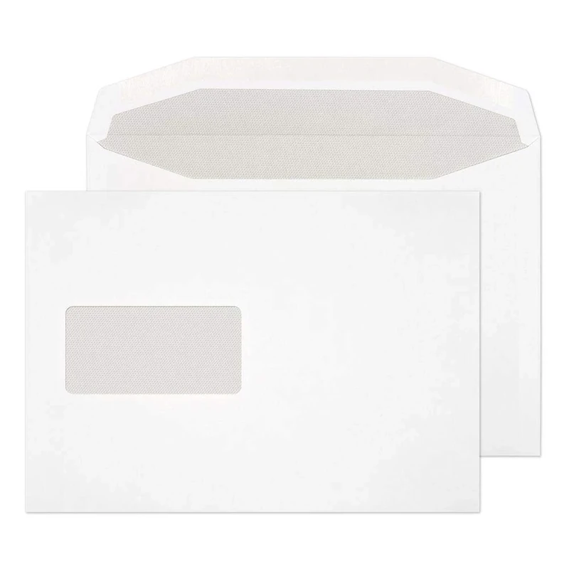 Blake Purely Everyday C5+ 162 x 238 mm 90 gsm Inside Side Seams Gummed Mailer Window Envelopes (019M) White - Pack of 500